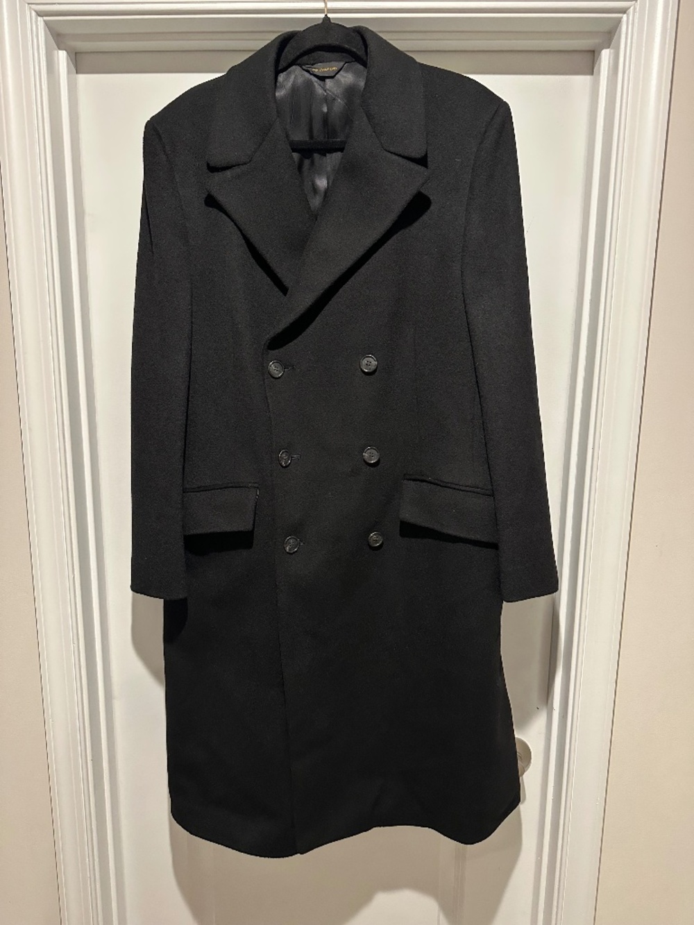 Noble Hill Wool double breasted overcoat black size L